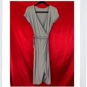Powder blue wrap around dress